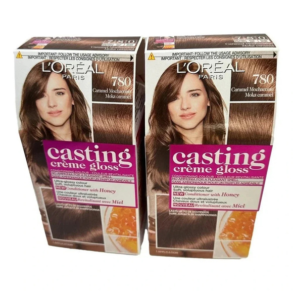 L'Oreal Paris Casting Creme Gloss  780 Mocha Caramel Hair Color Lot 2 - Picture 1 of 6